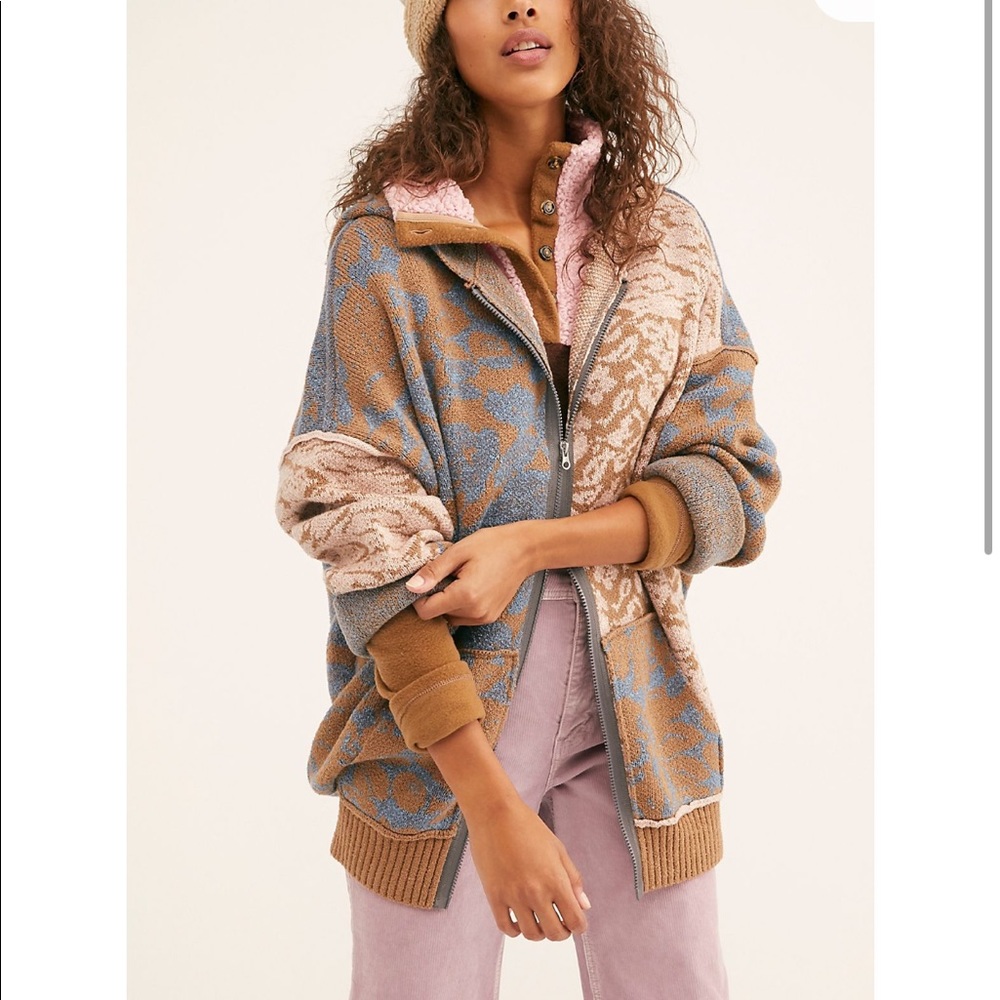 Free people in bloom patterned hoodie! Size small
